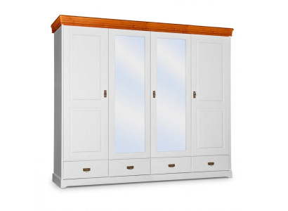 Garde-robe Style Maison de Campagne Armoire Armoires à Vêtements Meubles en Bois Étagère Blanche