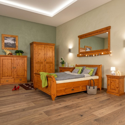 Conception Luxe Double lits d'hôtel Chambre Bois 180x200cm Lit Rembourrage