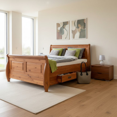Lit de luxe 2x Table de chevet 3 pièces. Ensemble lits Lit double Chambre Hôtel Ehe nouveau