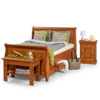 Lit de luxe 2x Table de chevet 3 pièces. Ensemble lits Lit double Chambre Hôtel Ehe nouveau