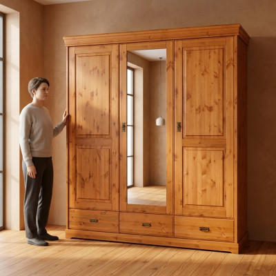 Armoire Armoire en bois Mobilier de chambre Étagère Penderies Vêtements Armoire xxl