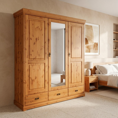 Armoire Armoire en bois Mobilier de chambre Étagère Penderies Vêtements Armoire xxl