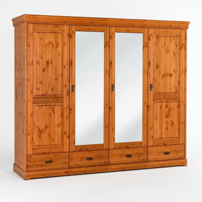 Armoire de style campagnard en bois couleur brun, armoires de chambre à coucher, meubles de style campagnard.