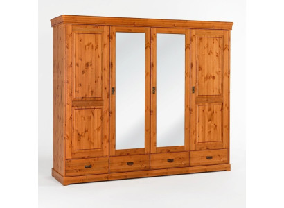 Armoire de style campagnard en bois couleur brun, armoires de chambre à coucher, meubles de style campagnard.