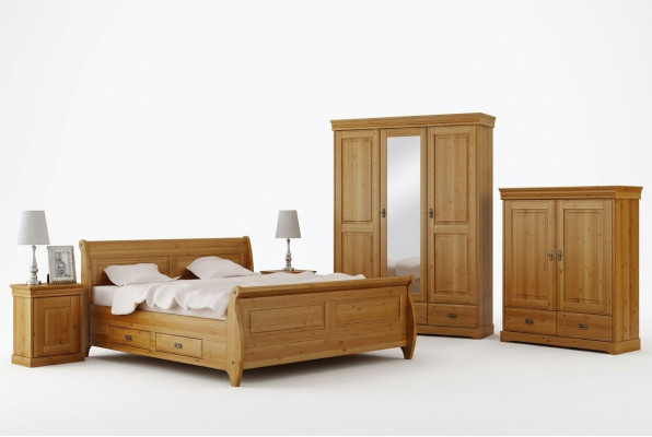 Ensemble de chambre à coucher design complet Lit Armoire Table de chevet Ensemble de 5 pièces