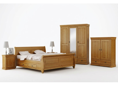 Ensemble de chambre à coucher design complet Lit Armoire Table de chevet Ensemble de 5 pièces
