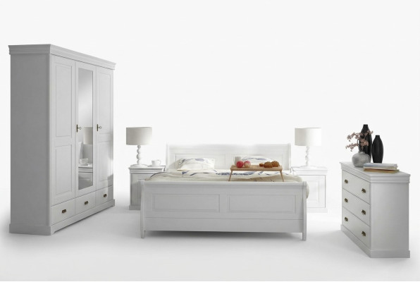 Meubles Ensemble de chambre à coucher Lit 2x Table de chevet Commode Armoire nouveau 5 pièces
