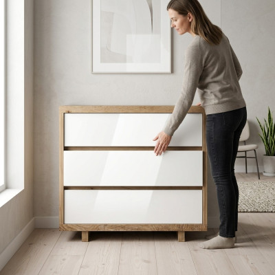 Étagère armoire de luxe, design abstrait salon commode buffet bas.