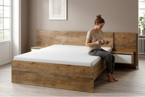Chambre Mobilier moderne en bois Nouvelle literie Design d'ameublement de luxe Lits doubles d'hôtel