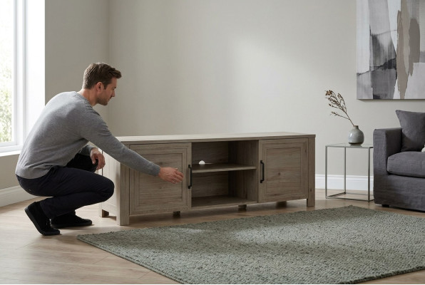 Salle de séjour Armoire TV en bois Hôtel Luxe Buffet TV Meuble bas Gigantesque Armoire Table neuve