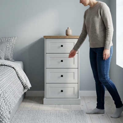 Style de mobilier de maison de campagne Commode haute Armoire Armoires de designer Buffet blanc