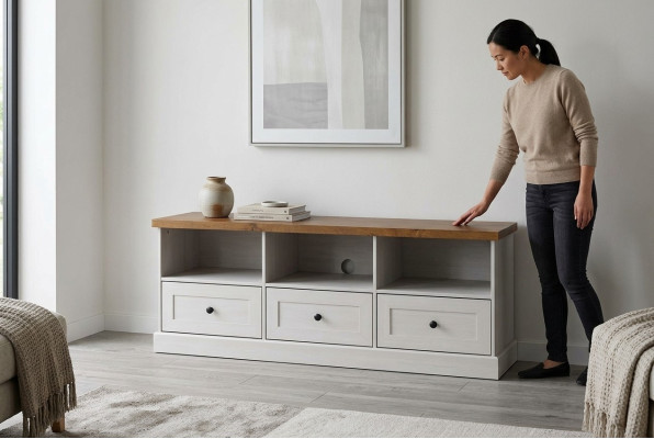 meuble TV bas Armoire de table TV sous armoire meuble TV commode Commodes de tiroirs Boston