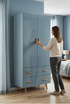Armoire de chambre design en bois Armoires Murales Vêtements de Luxe Mobilier en Bois Neuf