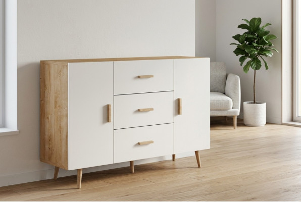 Commode étagère 140cm Armoires Étagères Rangement Brillant neuf Commode Buffet