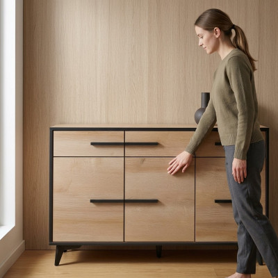 Conception commode Armoire de luxe en bois Commodes Armoire Étagère Console Mobilier neuf
