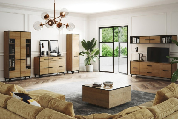 Commode Armoire Meuble TV Étagère Salon 6 pièces. Mobilier Ensemble mural de salon