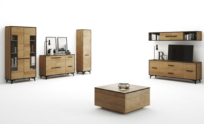Commode Armoire Meuble TV Étagère Salon 6 pièces. Mobilier Ensemble mural de salon