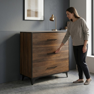 Armoire Salle de Séjour Étagère Luxe Design Loft Commode Buffet Latéral Bas Nouveau