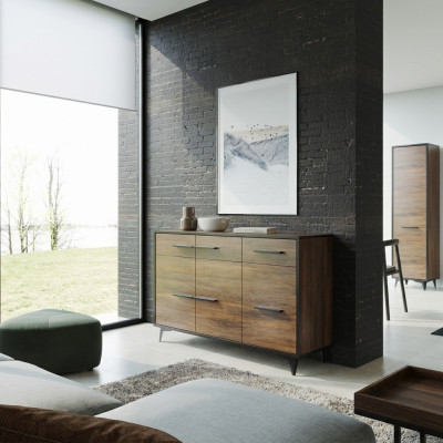 Tiroirs Étagère Armoire Étagère Bois Massif Bas Tableau de bord Design Commode Armoires