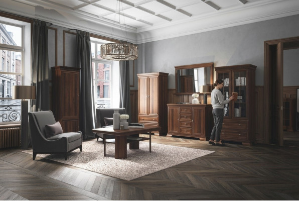 Suite Vitrine Commode 4 pièces. Mobilier en bois Étagère Salon Ensemble de meubles de salle muraleibus