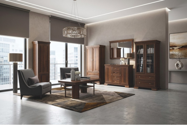 Suite Vitrine Commode 4 pièces. Mobilier en bois Étagère Salon Ensemble de meubles de salle muraleibus