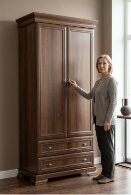 Armoire de chambre à coucher 2 portes Armoire en bois Armoire Penderie Armoires à vêtements