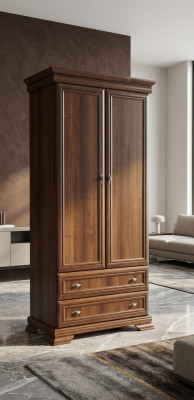 Armoire de chambre à coucher 2 portes Armoire en bois Armoire Penderie Armoires à vêtements