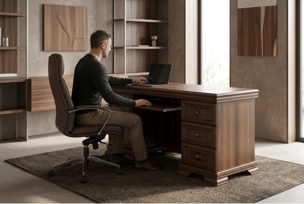 Tables de bureau en bois massif faites à la main Mobilier en bois Bureau Classique r Table