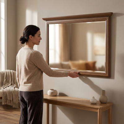 Classic r Designer Spiegel Wandspiegel rechteckiger Spiegel Dekorationsmodell Kora  Miroir rectangle de designer classique, modèle de décoration Kora