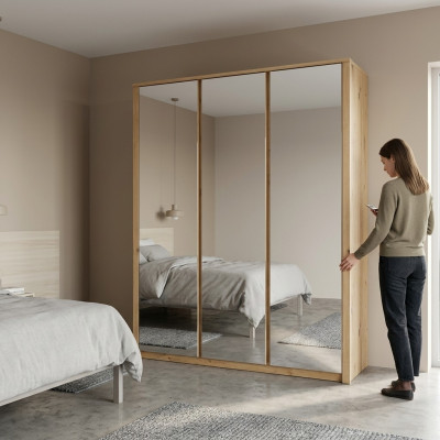 Armoire à vêtements Miroir Bois Armoire Meubles Armoires Vêtements Armoire neuf