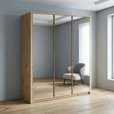 Armoire à vêtements Miroir Bois Armoire Meubles Armoires Vêtements Armoire neuf