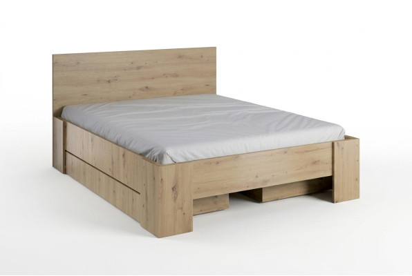 Conception de meubles de luxe Double Hôtel Boîte de lit en bois Lits Cadre de lit nouveau