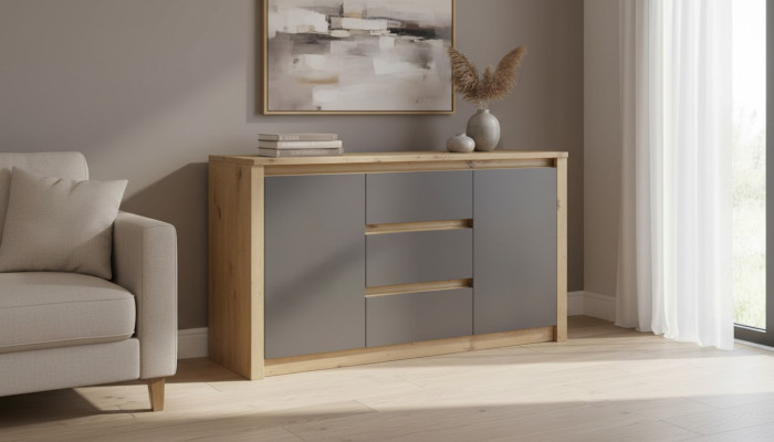Étagère de salon en bois de luxe Commode designer Buffet Sideboard Bas Commode