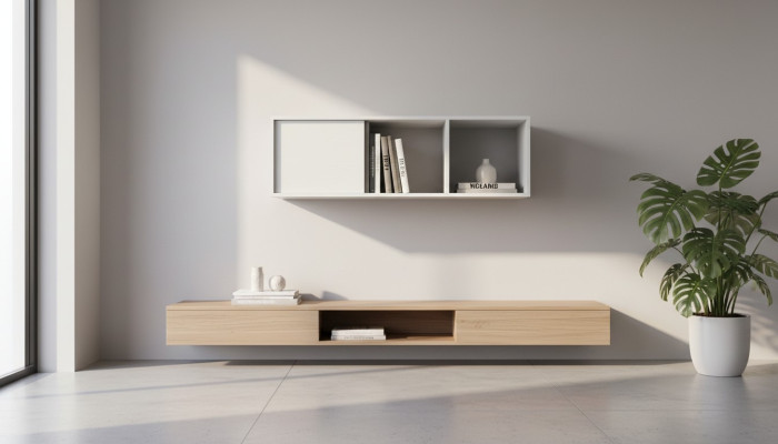 Étagère moderne pour salon Étagère en bois Livres Étagère murale nouvelle Siena Mati