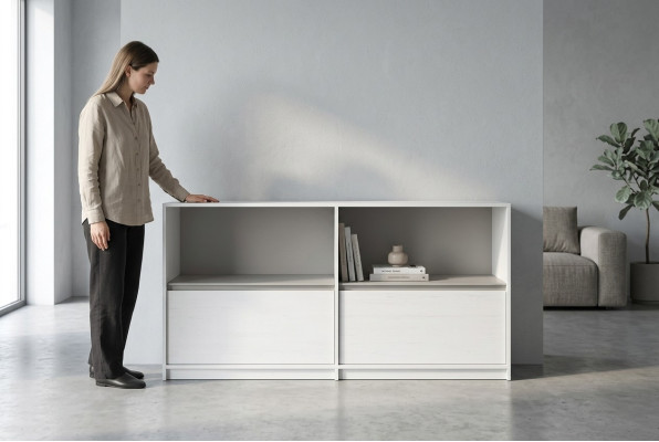 Commode Armoire en différentes couleurs 2 tiroirs Buffet Haut Commodes