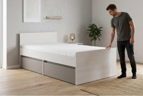 Lit de jeunesse Lit d'enfants Conception pour enfants Chambre d'enfants moderne Lit de 90 cm Base de lit neuf