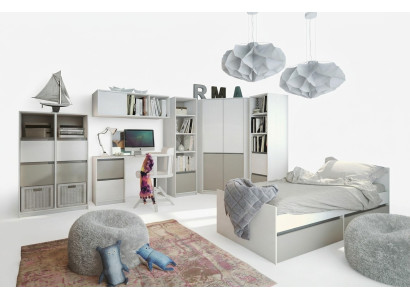 Chambre d'enfants Ensemble de chambre pour jeunes Lit Armoire Armoire Bureau neuf 7 pièces