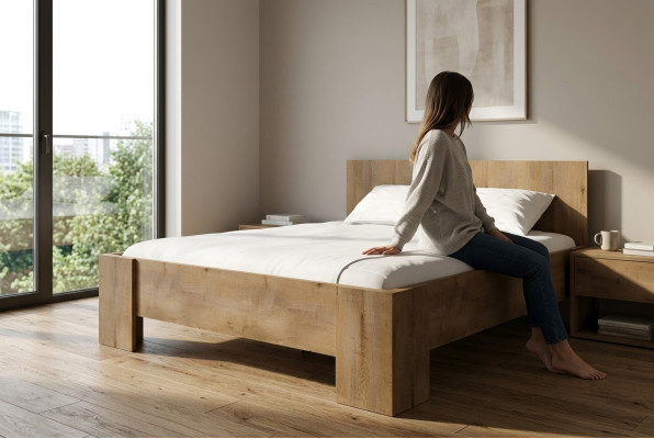 Chambre à coucher en bois de luxe Design Lit Rembourrage Double Lits d'hôtel Mariage 180x200cm