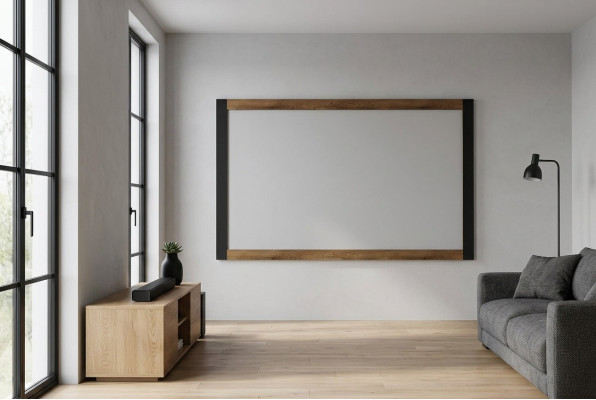 Cadre en bois véritable de designer R avec miroir XXL de 123x4 - Modèle Montana