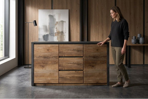 Coffre de luxe Commode Buffet Bahut Commode Design Bois Armoire Meuble bahut