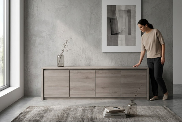 Meuble télé Design Bahut TV Mur Brillance Basse Luxe Commode Armoire Nouveau
