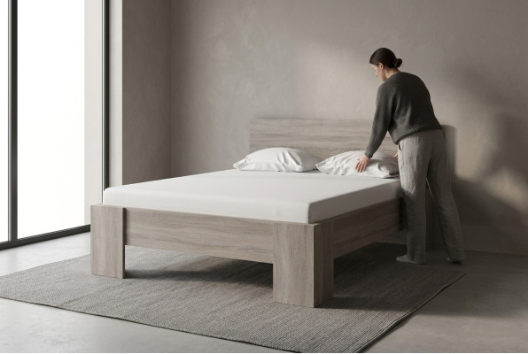 Meubles design de luxe Chambre à coucher Lit en bois Lit de style maison de campagne Lits doubles en bois