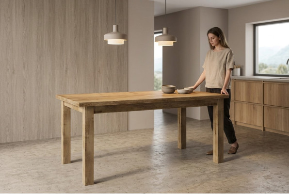 Table à manger Table neuve Salle à manger Salon Bois massif Mobilier Mobilier en bois Artisanat neuf