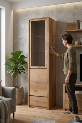 Designer Hochschrank Kommode Vitrine Holz Luxusschränke Seitentiefe Kommode
