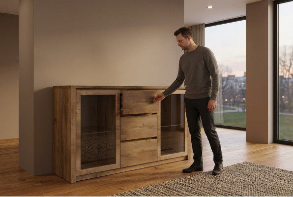 Commodes Armoires en bois neuves Bahut Armoire Commode Solide Bahut Meubles de buffet neufs