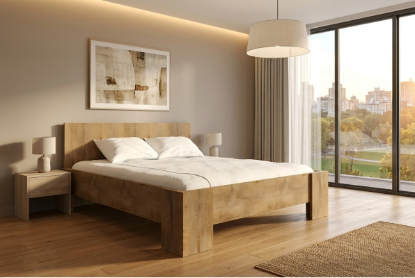 Tissu d'ameublement de luxe Designer Lit Chambre Lits Textile Bois Hôtel