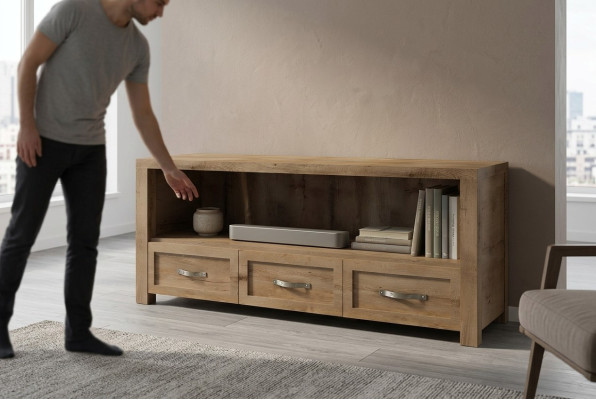 Commode Meuble TV Design Buffet Télévision Mat Basse Armoire Nouveau Conseil Mur de Luxe en Bois