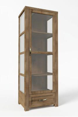 Armoire Vitrine de salle à manger Armoire en verre Meubles Étagère Vitrine Vitrines Bois Maison de campagne