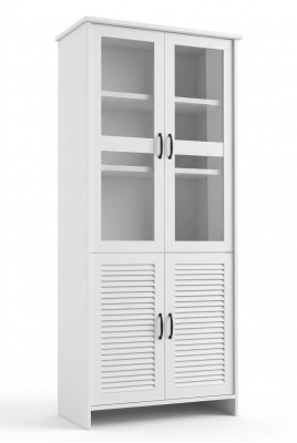 Armoire vitrine en bois et verre Armoires vitrées Armoires blanches Armoires hautes Armoire vitrine de style campagnard