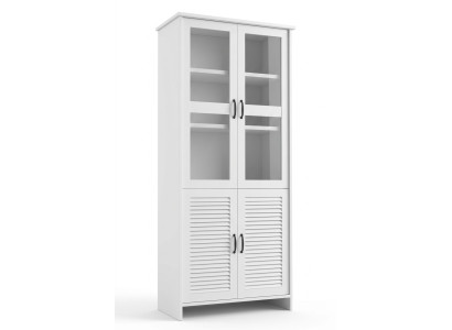 Armoire vitrine en bois et verre Armoires vitrées Armoires blanches Armoires hautes Armoire vitrine de style campagnard